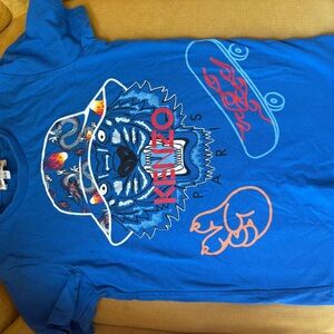 Kenzo Blue Cartoon Graphic Short Sleeve Tee